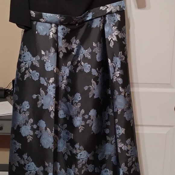 Perfect for Prom Dress - Black, light blue & silver floral dress - Picture 3 of 6